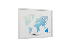 Quadro branco magnético do mapa mundial polígono