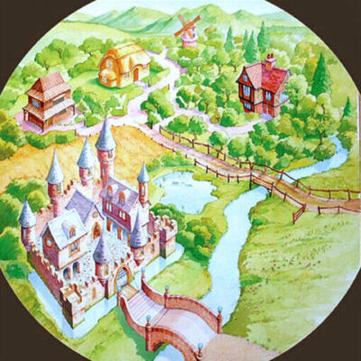 Tapeçaria para Bandeja de Atividades e Jogos: Castelo