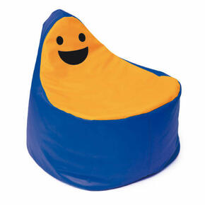 Puff Smiley BanBag Azul Escuro e Laranja