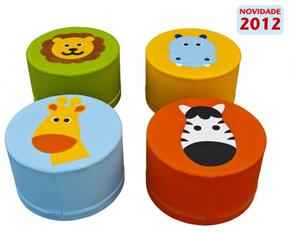 Conjunto De Quatro Banquinhos - Animais Da Selva