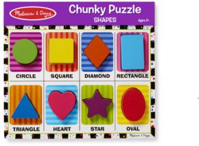 Puzzle encaixe com relevo formas - Inglês