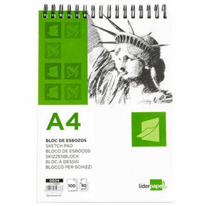 Bloco de desenho Liderpapel esboços em espiral