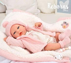 Boneca Arias Reborn 40 cm Marta Rosa com Manta