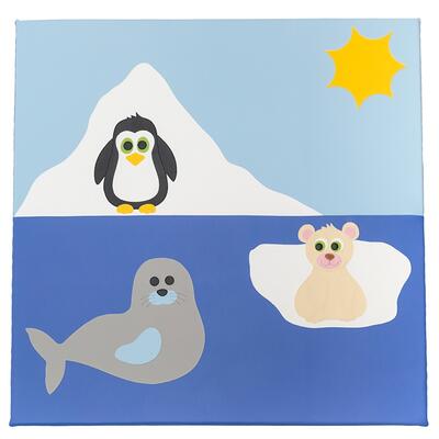 Tapete Animais Polares com 130x130x3cm