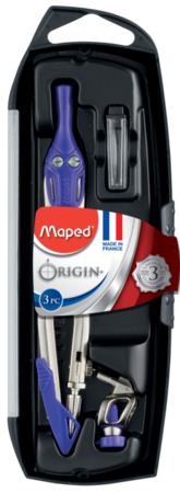 Conjunto de compasso Origin, 3 peças Maped