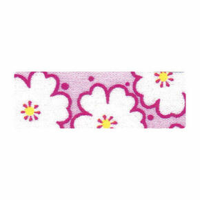 Fitas de tecido com flores rosa