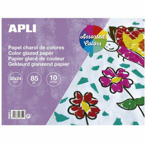 Papel envernizado em cores sortidas – 10 folhas