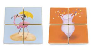 Puzzle De Dupla Face - Flamingo E Porco 