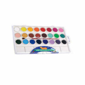 Caixa de plástico Jovi aquarela 24 cores.
