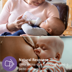 Biberão Natural Response 260ml c/ Padrão - Philips Avent 