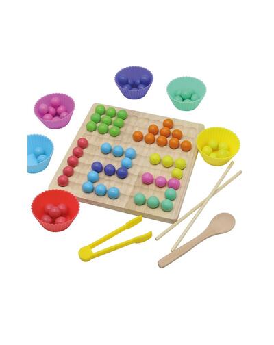 Jogo de contas de madeira