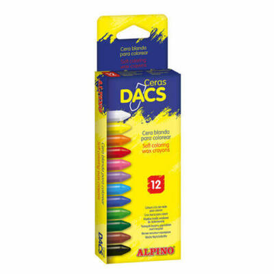 Estojo com 12 lápis de cera dacs em cores sortidas