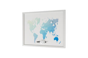 Quadro branco magnético do mapa mundial polígono