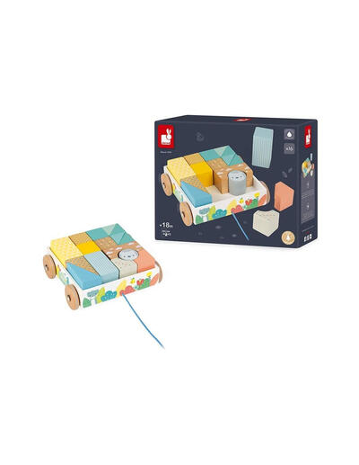 Carrinho de blocos Pure Pull-Along (madeira)