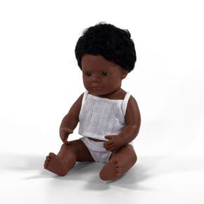 Bebé Afroamericano 38cm Com Roupa Interior