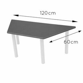 Mesa metálica trapezoidal 120 x 60 cm. Escola