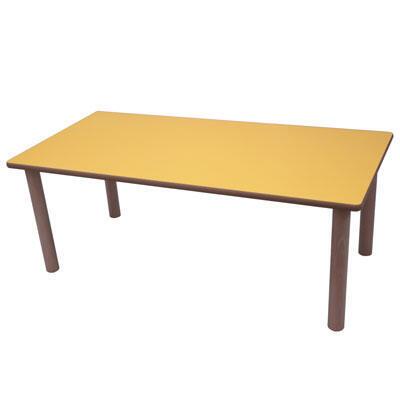 Mesa retangular de madeira. Tamanho infantil