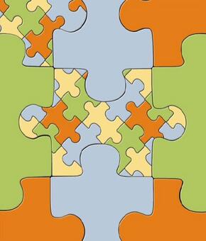 Tapete Puzzle Verde E Laranja