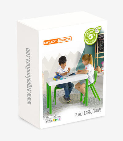 Pack Ergos Kids 01 mesa + 4 cadeiras
