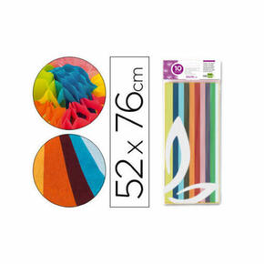 Saco de papel de seda LIDERPAPEL 52 X 76 cm com 10 folhas cores sortidas