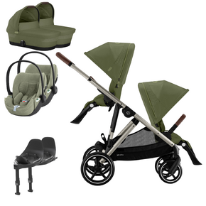 Pack Gazelle S + Assento Extra Gazelle S + Cloud T i-Size (x2) + Base T (x2) + Alcofa Gazelle S Cot (x2)