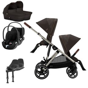 Pack Gazelle S + Assento Extra Gazelle S + Cloud T i-Size (x2) + Base T (x2) + Alcofa Gazelle S Cot (x2)