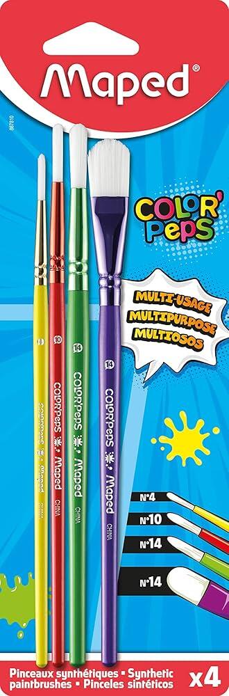 Kit com 4 Pincéis Color Peps Maped para Crianças