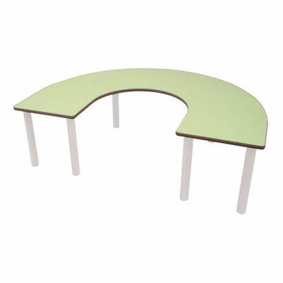 Mesa escolar de metal em forma de U 150 x 120 cm