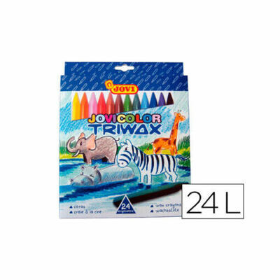Lápis de cera triwax triangular Jovicolor 24 cores.