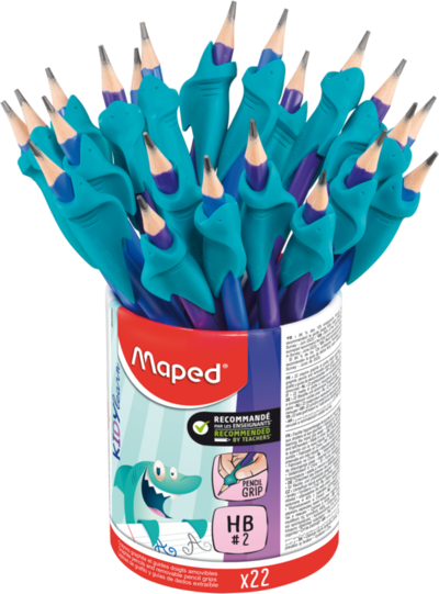 Lápis Maped, com borracha e guia de dedo, pote de 22