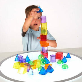 Conjunto de miniblocos geométricos translúcidos