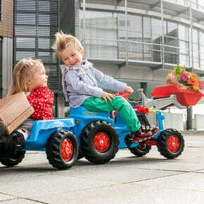 rollyKiddy Classic Azul com Reboque e pá dianteira