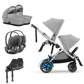 Pack e-Gazelle S + Segunto Assento Gazelle S + Cloud t i-Size(x2) + Base (x2) + Alcofa(x2)