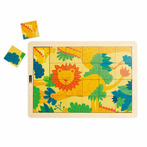 Puzzle magnético de girafas e leões