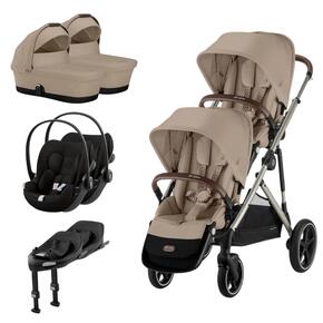 Pack Gazelle S + Assento Extra Gazelle S + Cloud G i-Size (x2) + Base G (x2) + Alcofa Gazelle S Cot (x2)