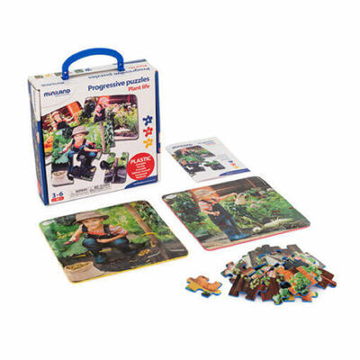 Conjunto de 3 puzzles progressivos: Vida de uma planta