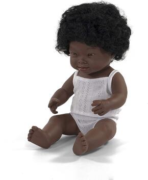 Bebé Africana Com Síndrome de Down 38cm Com Roupa Interior