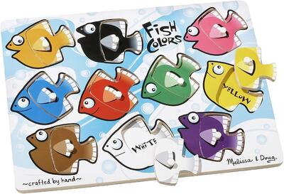 Puzzle encaixe peixes coloridos 