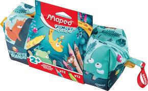 Estojo escolar maped ungle fever com 12 marcadores