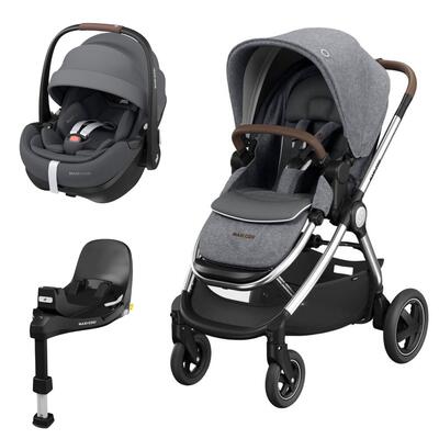 Pack Adorra 2 Luxe Twillic Grey + Pebble 360º Pro 2 + FamilyFix 360º Pro
